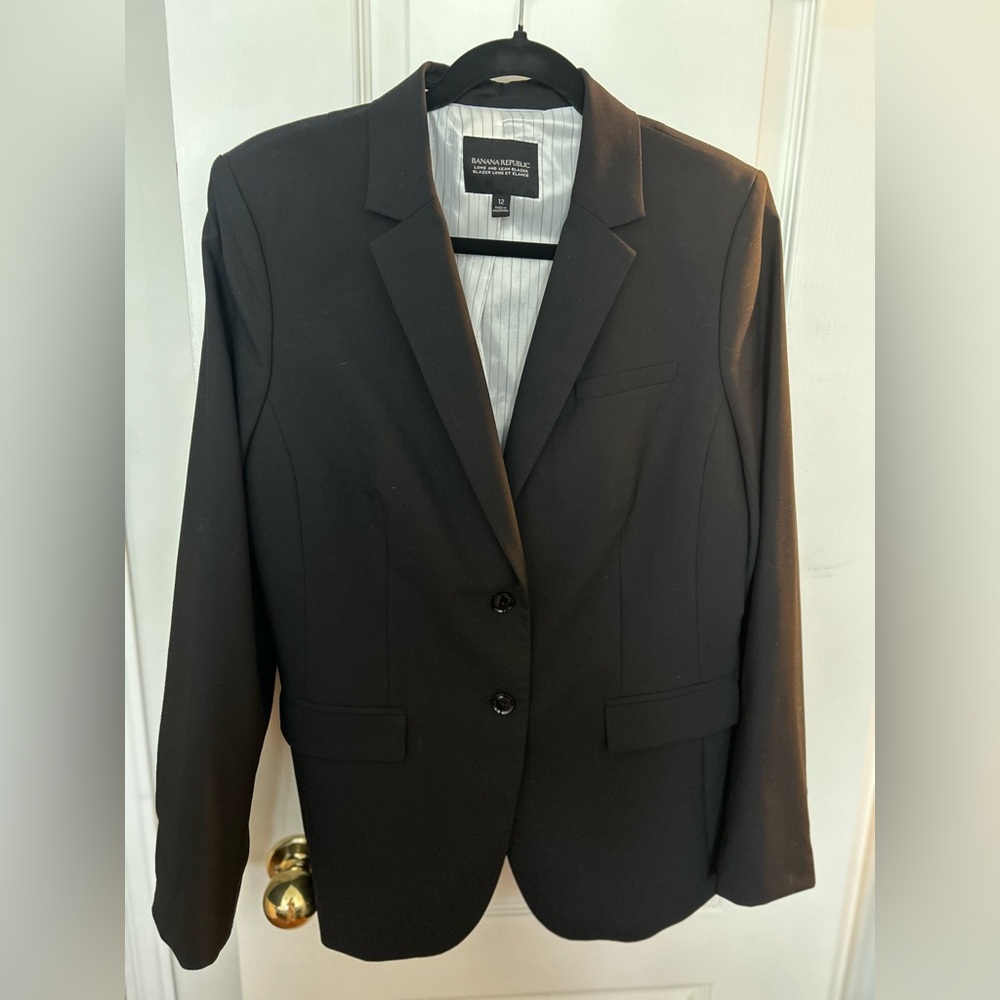 Banana Republic Black Tailored Blazer Professional Suit Jacket